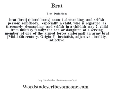 brat meaning for adults|brat definition.